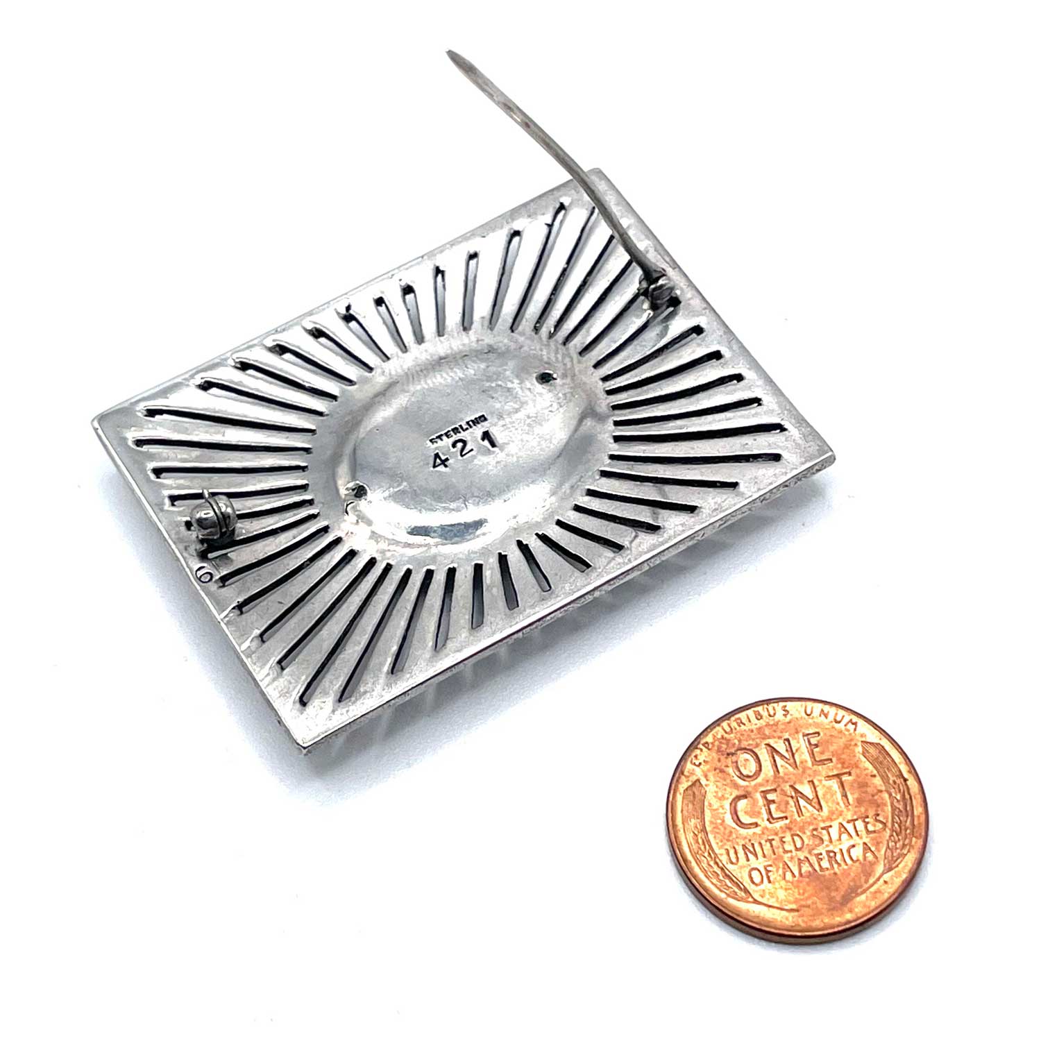 1920s Art Deco sterling silver brooch