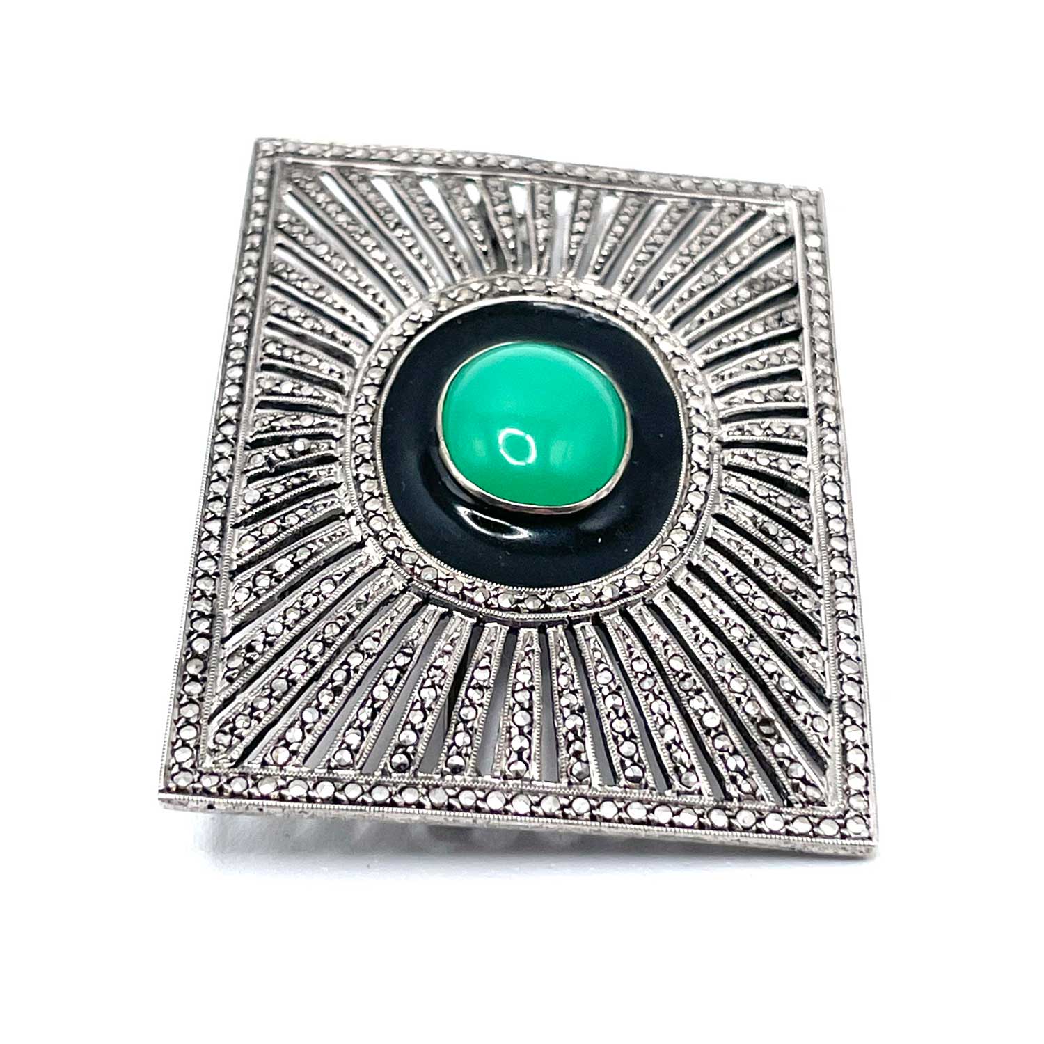 1920s Art Deco sterling silver brooch