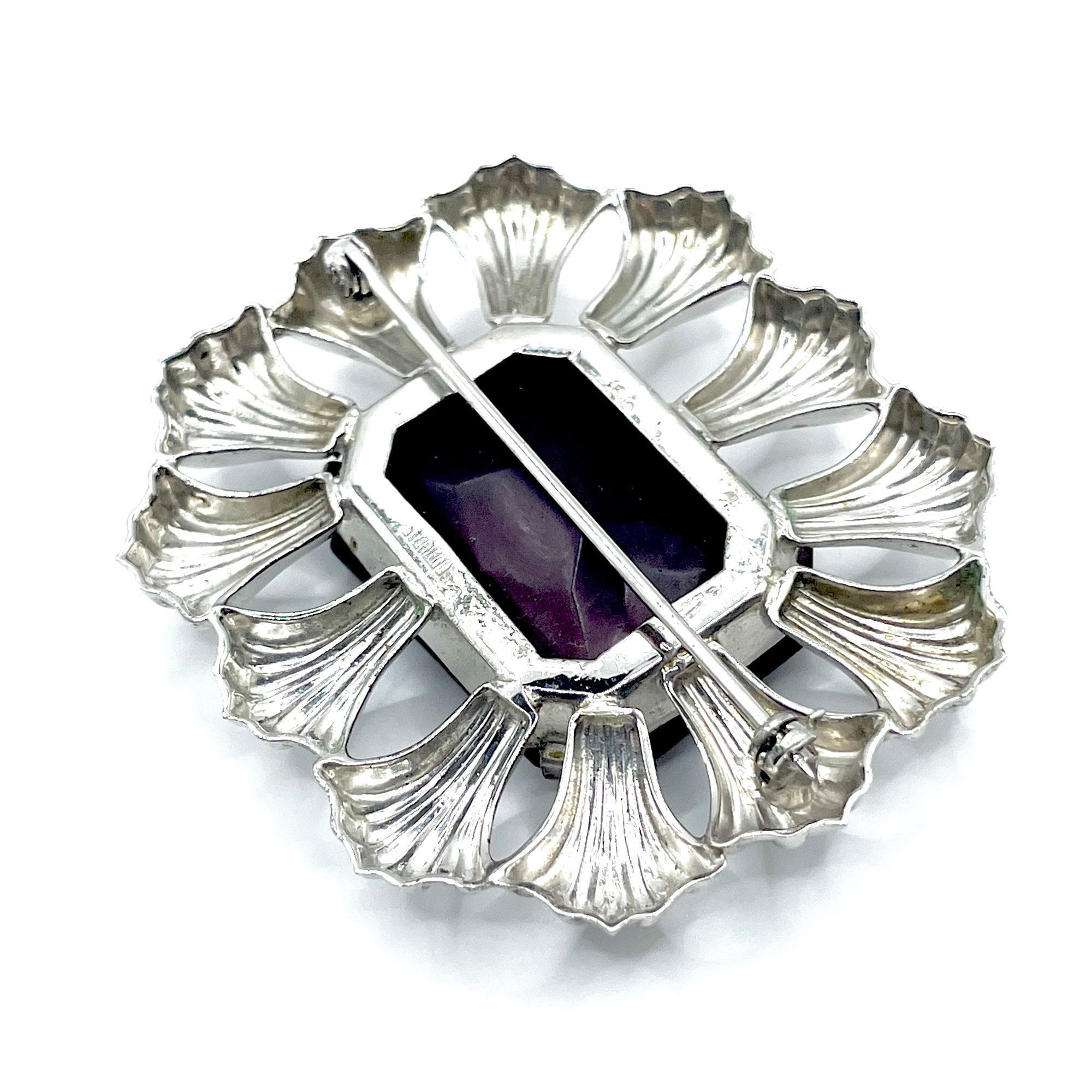 sterling amethyst brooch