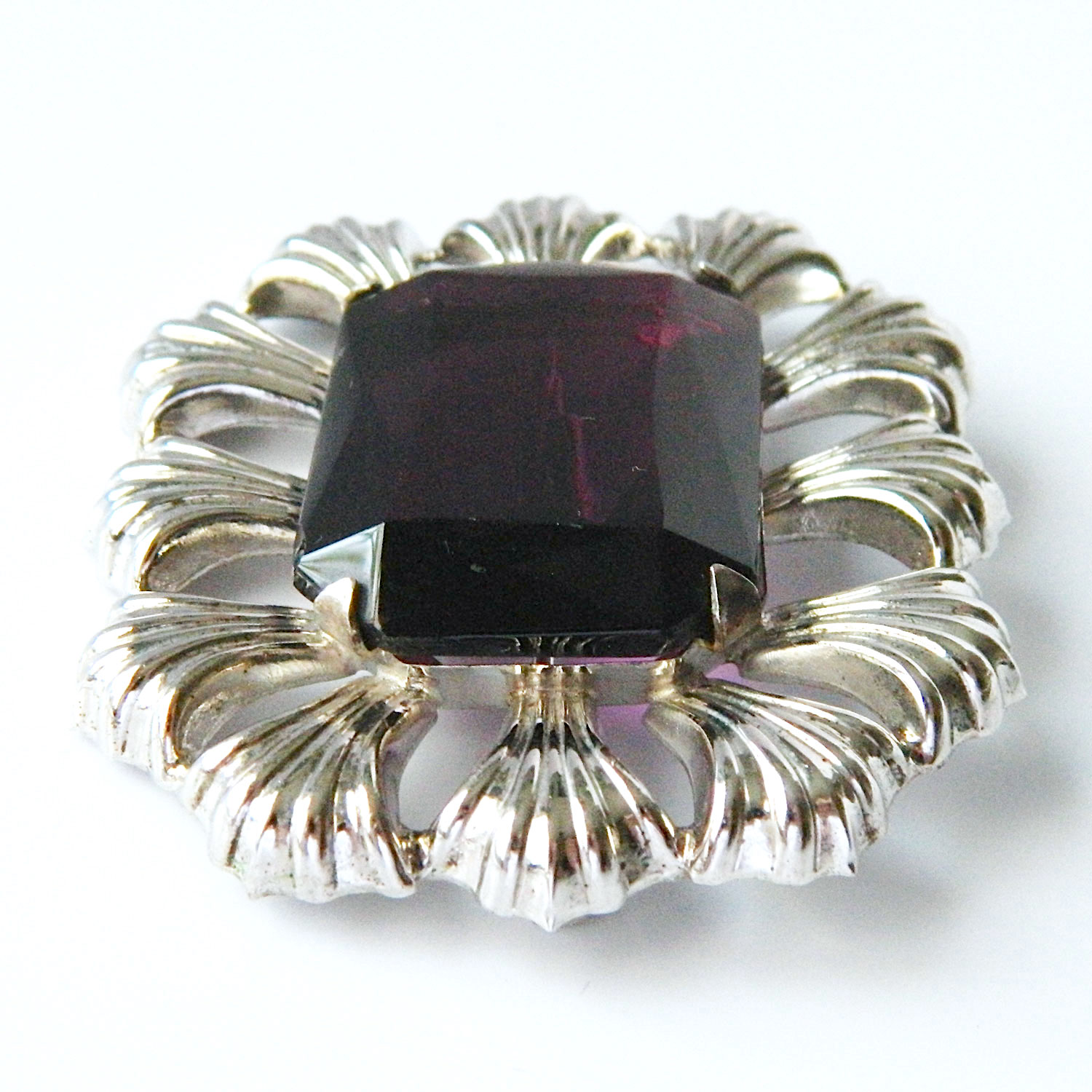 sterling amethyst brooch