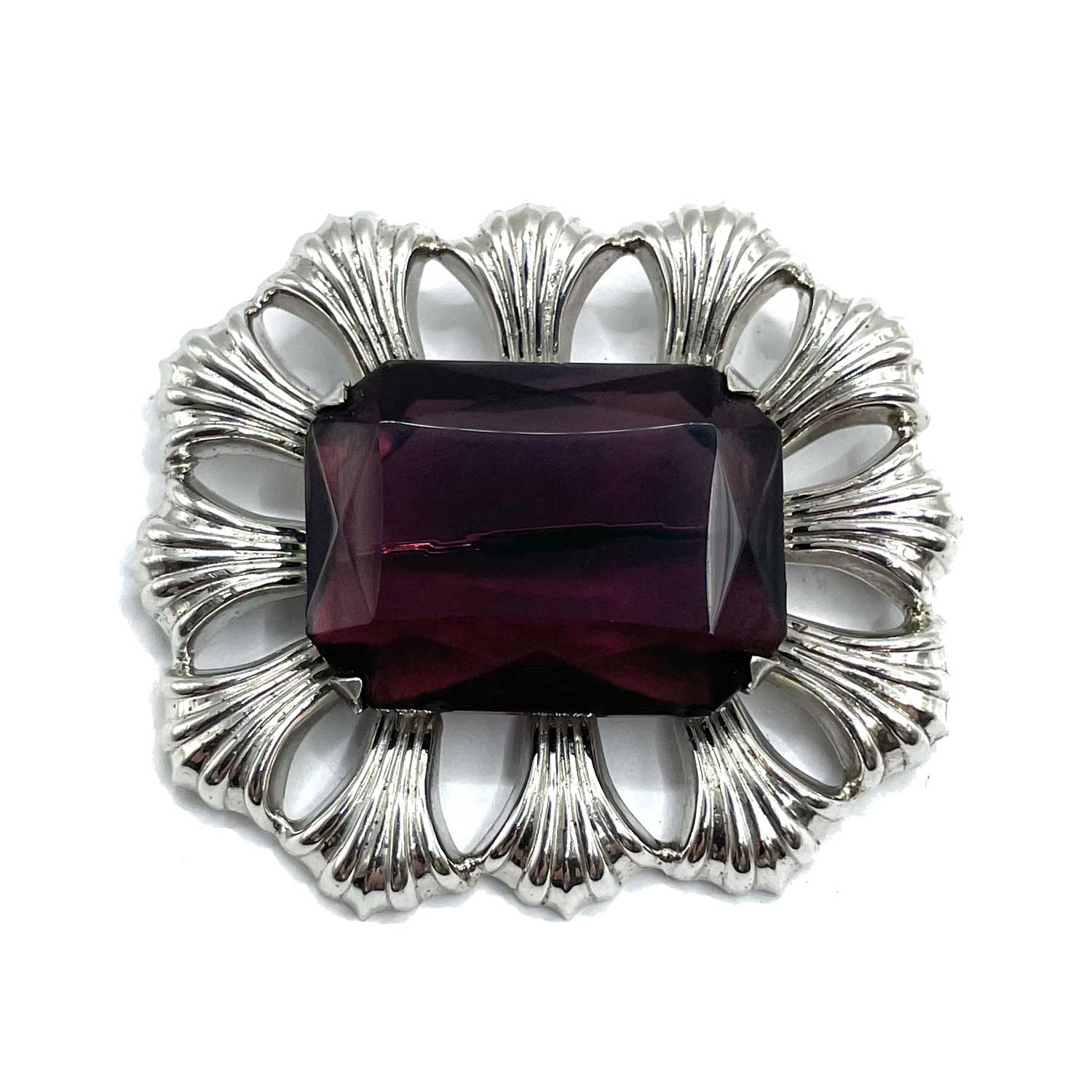 sterling amethyst brooch