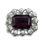 Purple rhinestone brooch