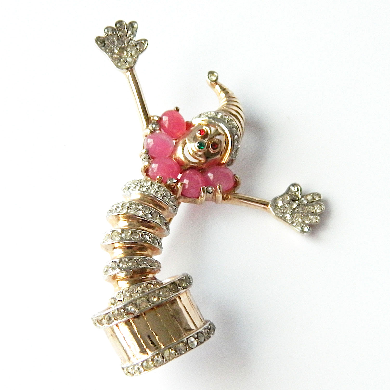 1940's sterling Jack in the Box brooch