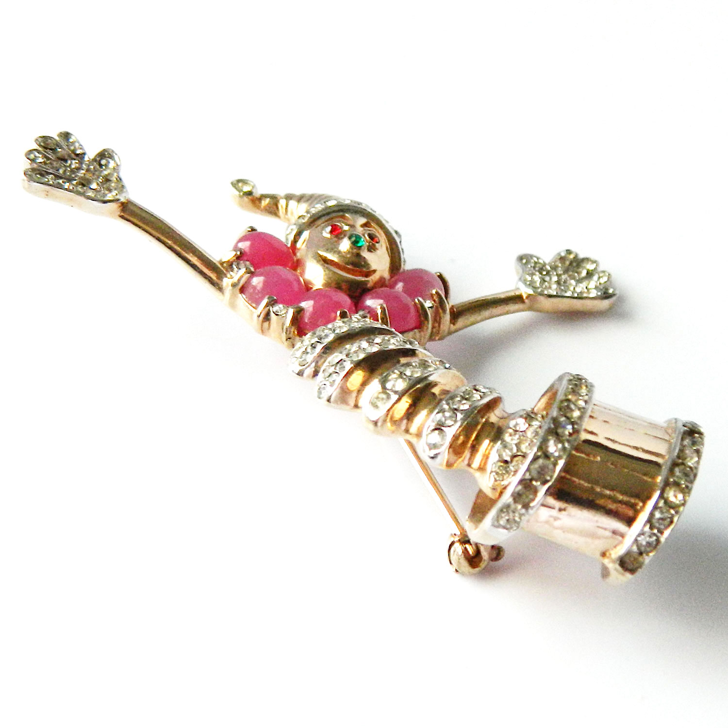 1940s sterling Jack in the Box brooch