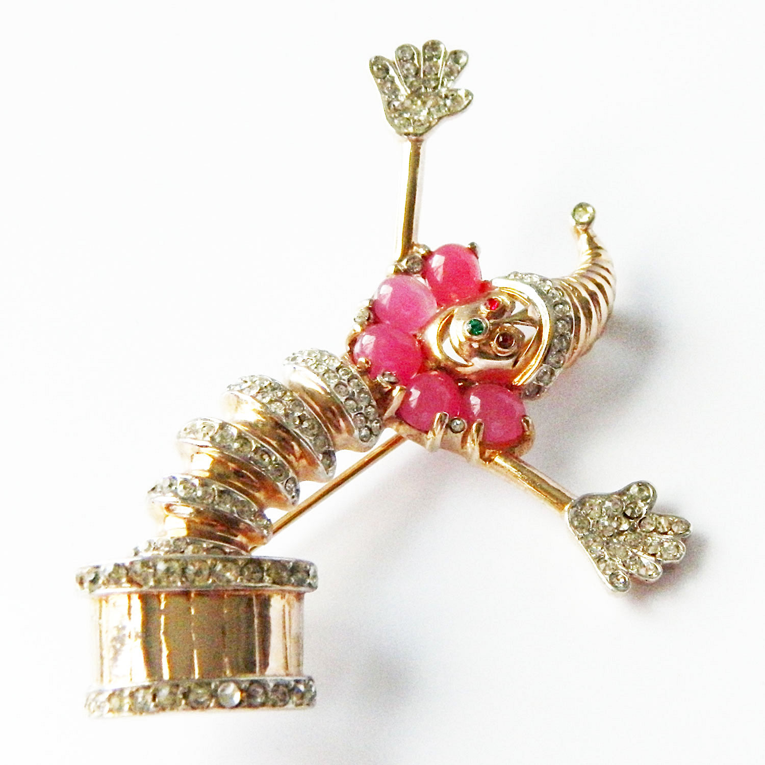 1940's sterling Jack in the Box brooch