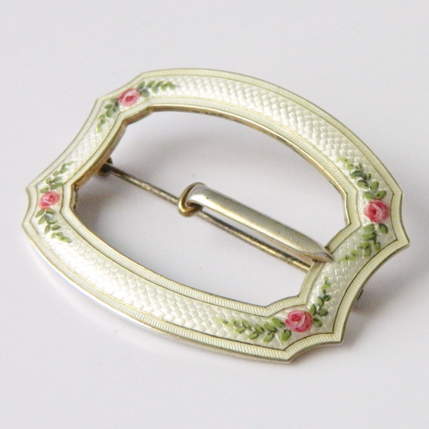 Sterling belt buckle brooch