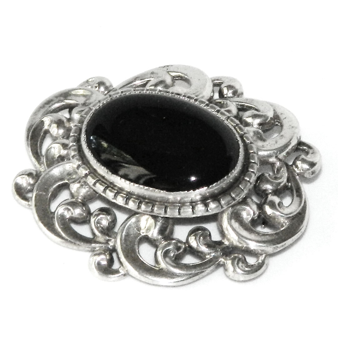 Danecraft sterling black onxy brooch