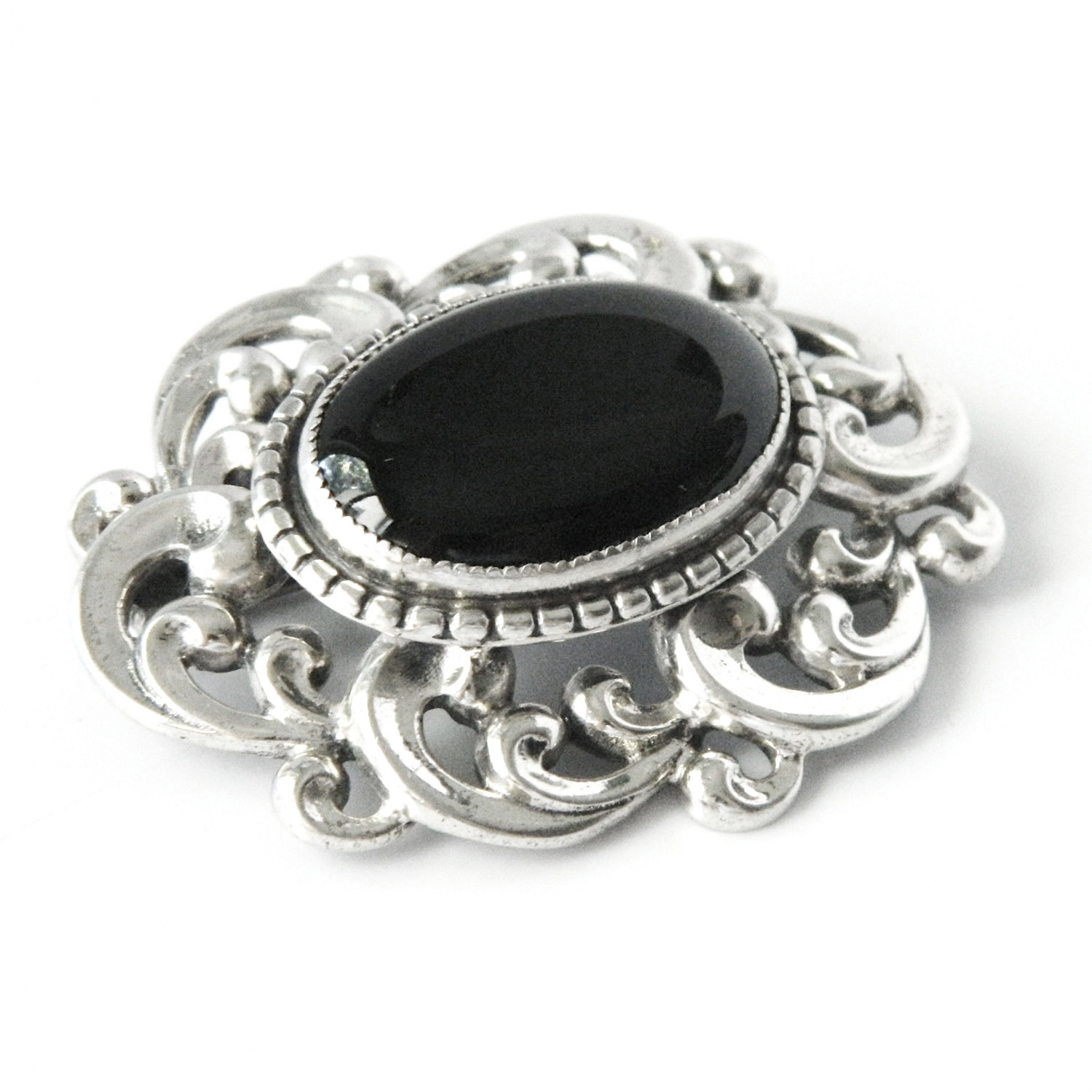 Danecraft sterling black onxy brooch