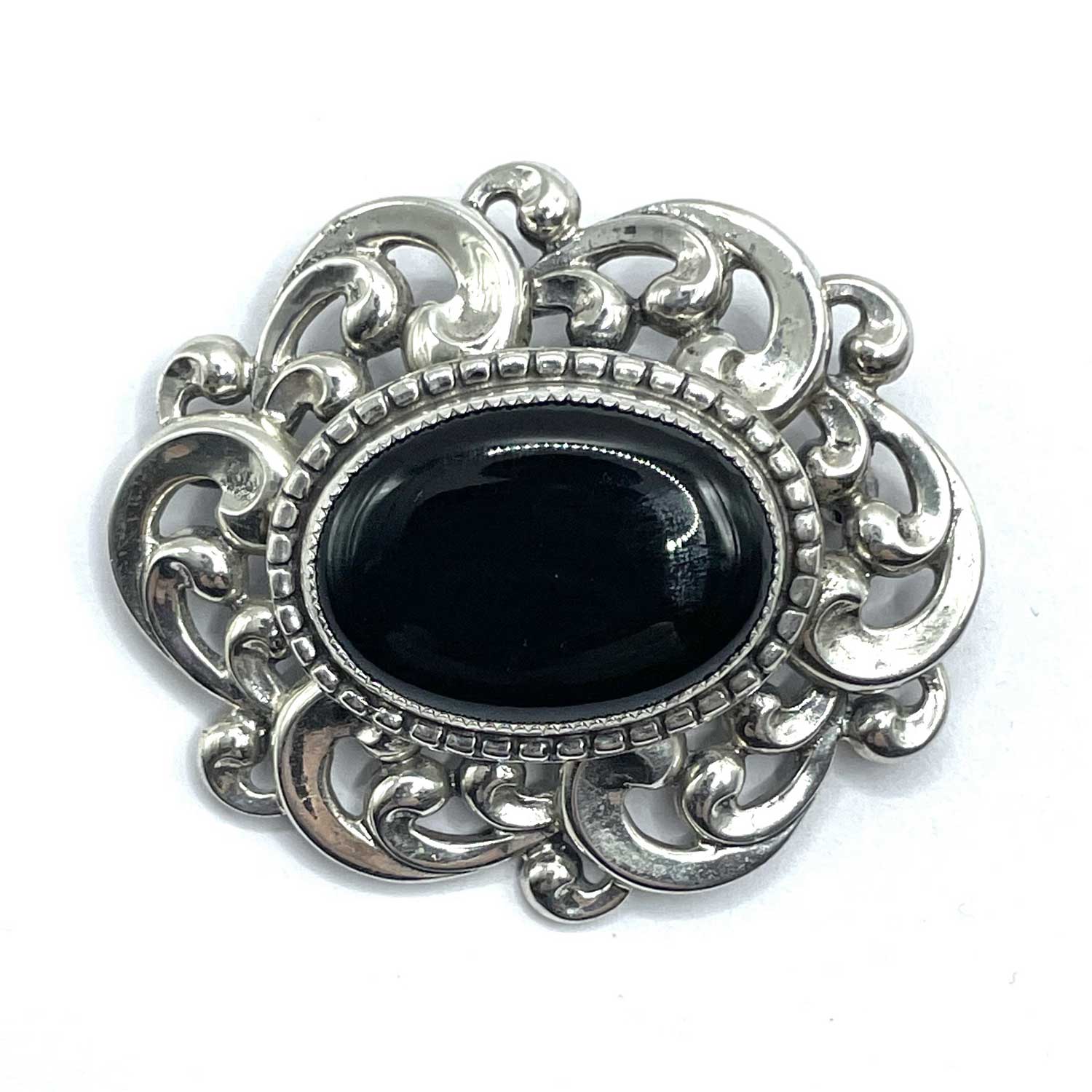 Danecraft sterling black onxy brooch