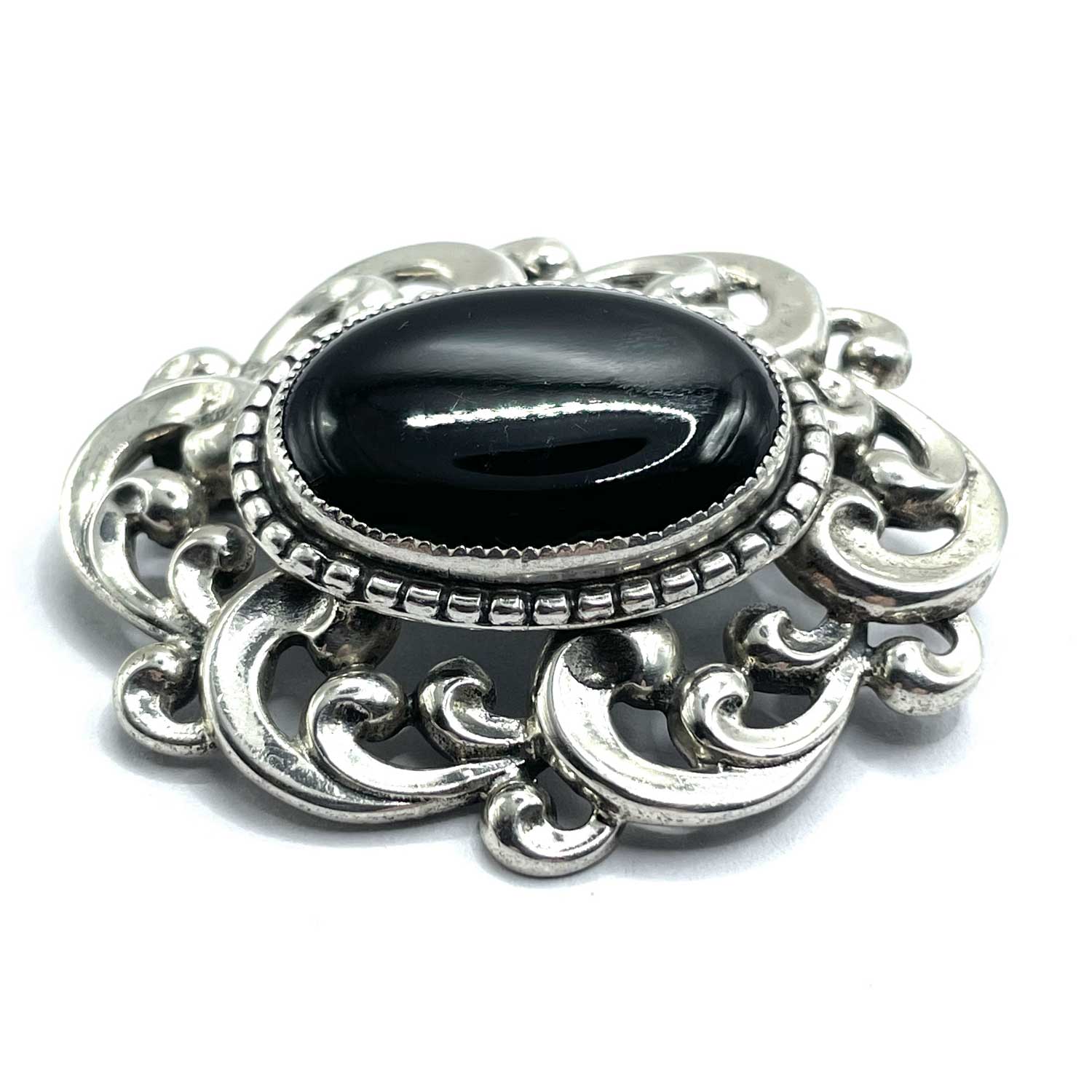 Danecraft sterling black onxy brooch