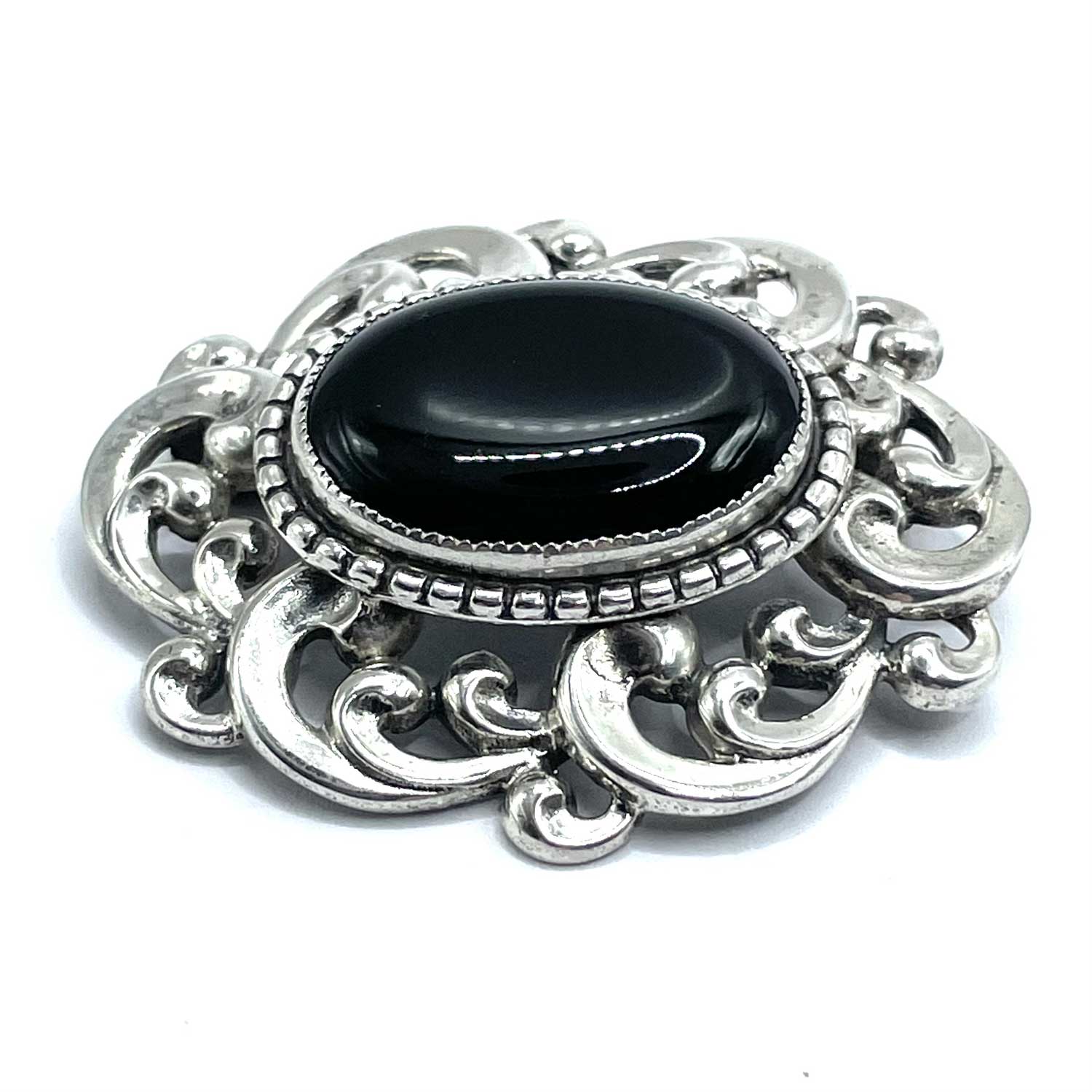 Danecraft sterling black onxy brooch