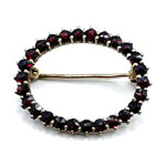 Garnet sterling brooch