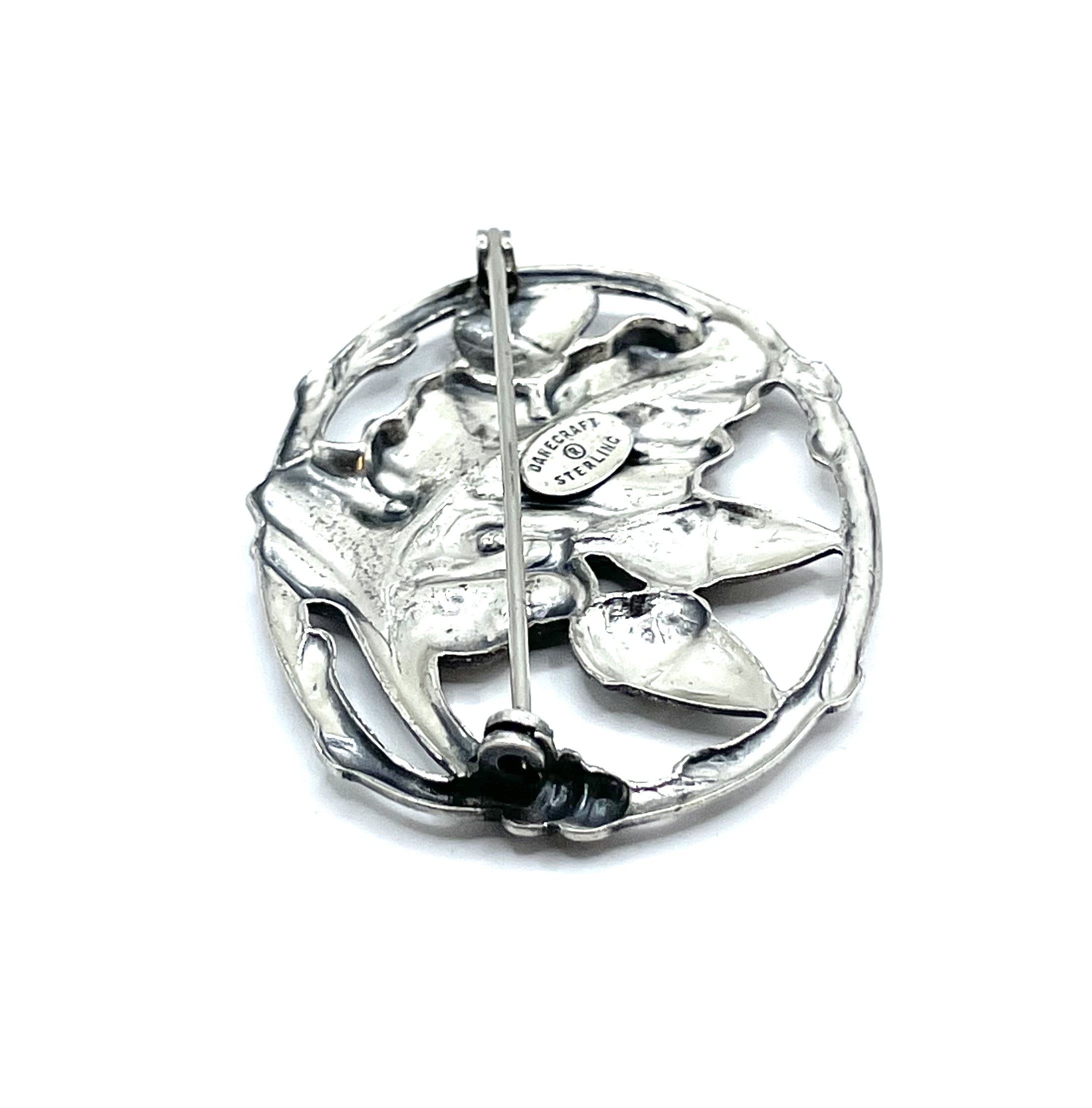 Danecraft Sterling Oak and Acorn Brooch