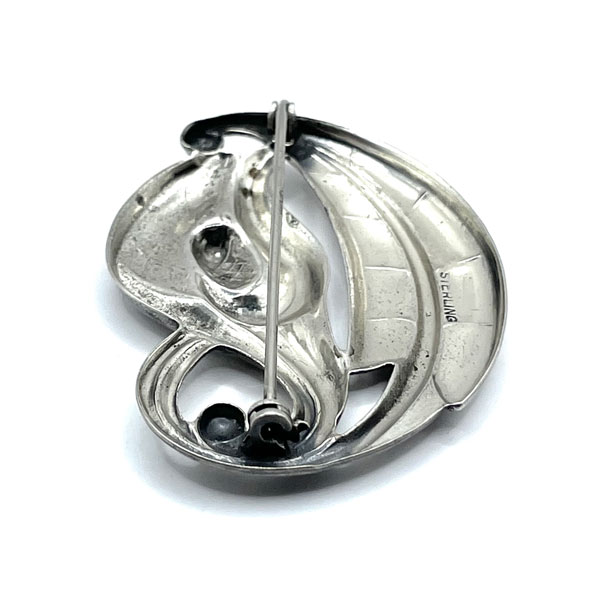Sterling Lily Flower Brooch