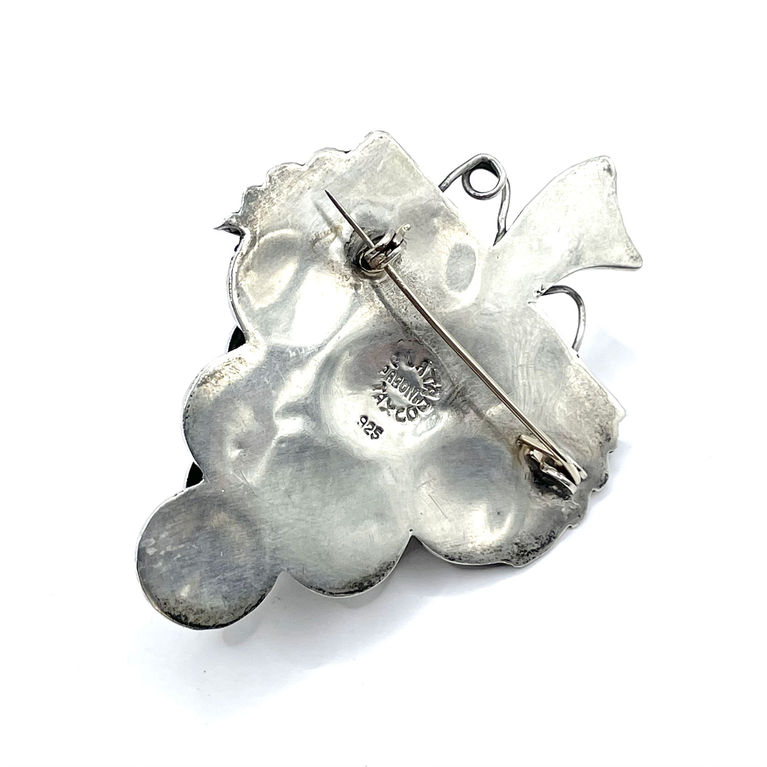 Sterling silver grapes brooch