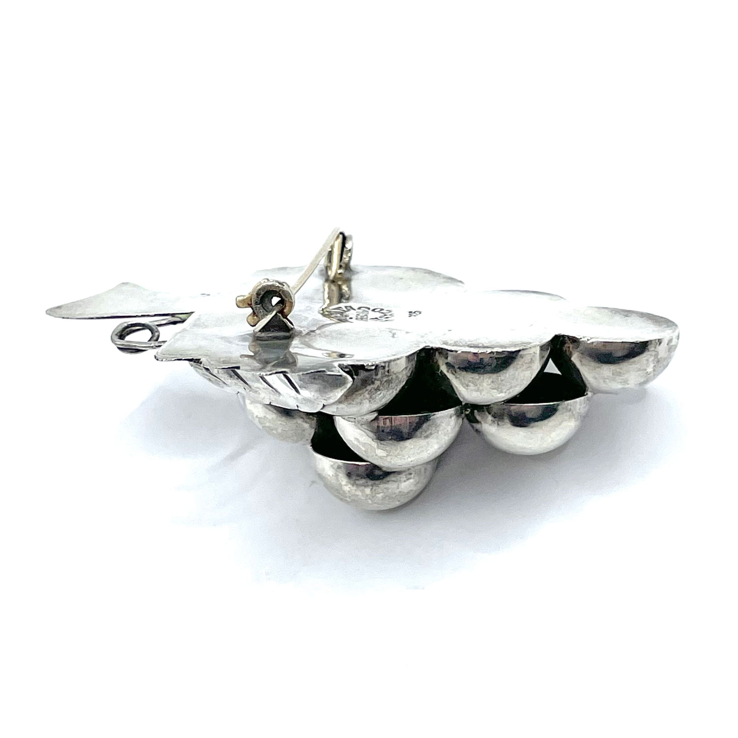 Sterling silver grapes brooch