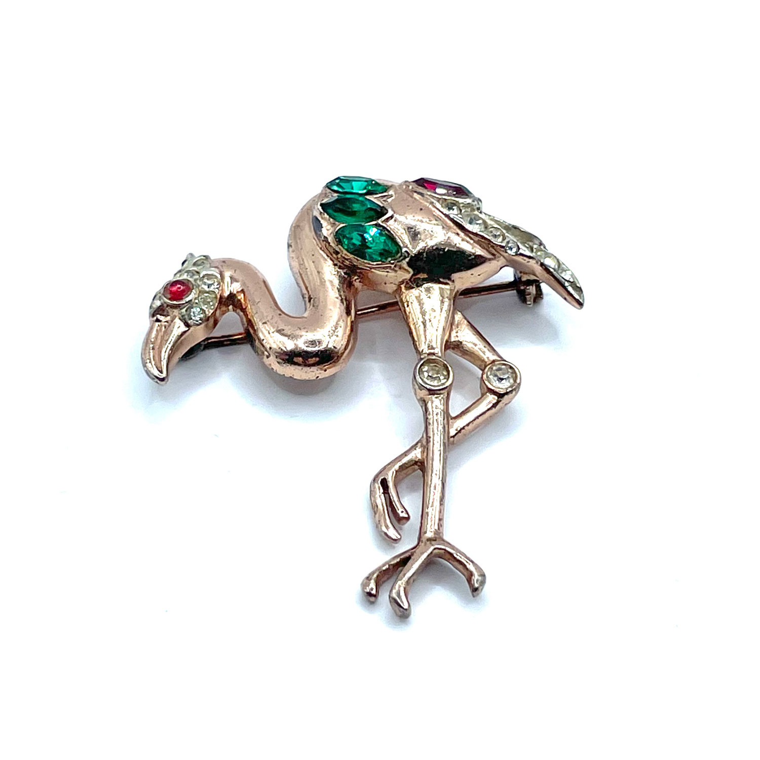 1940s Sterling Flamingo Brooch