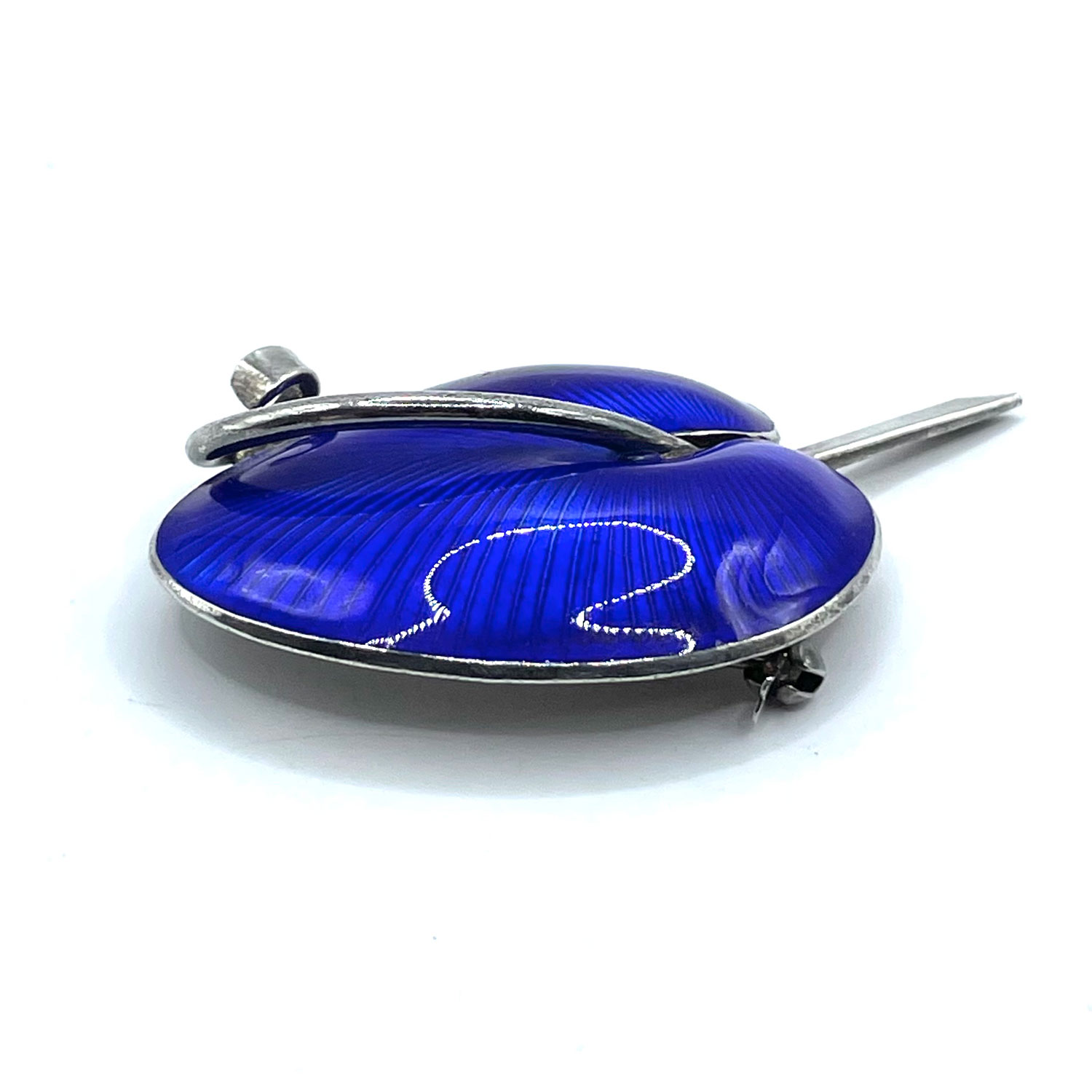 Enameled sterling brooch