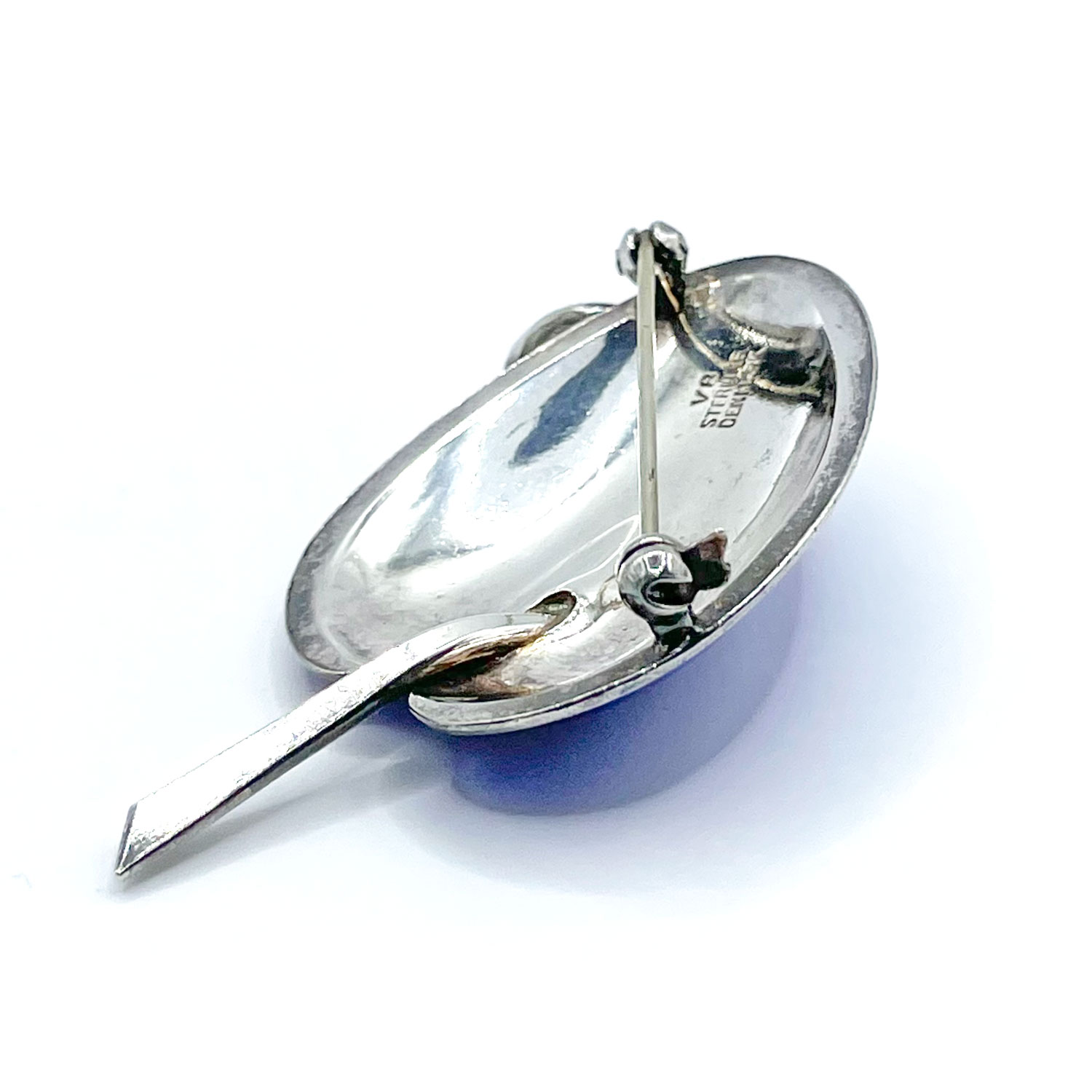 Enameled sterling brooch