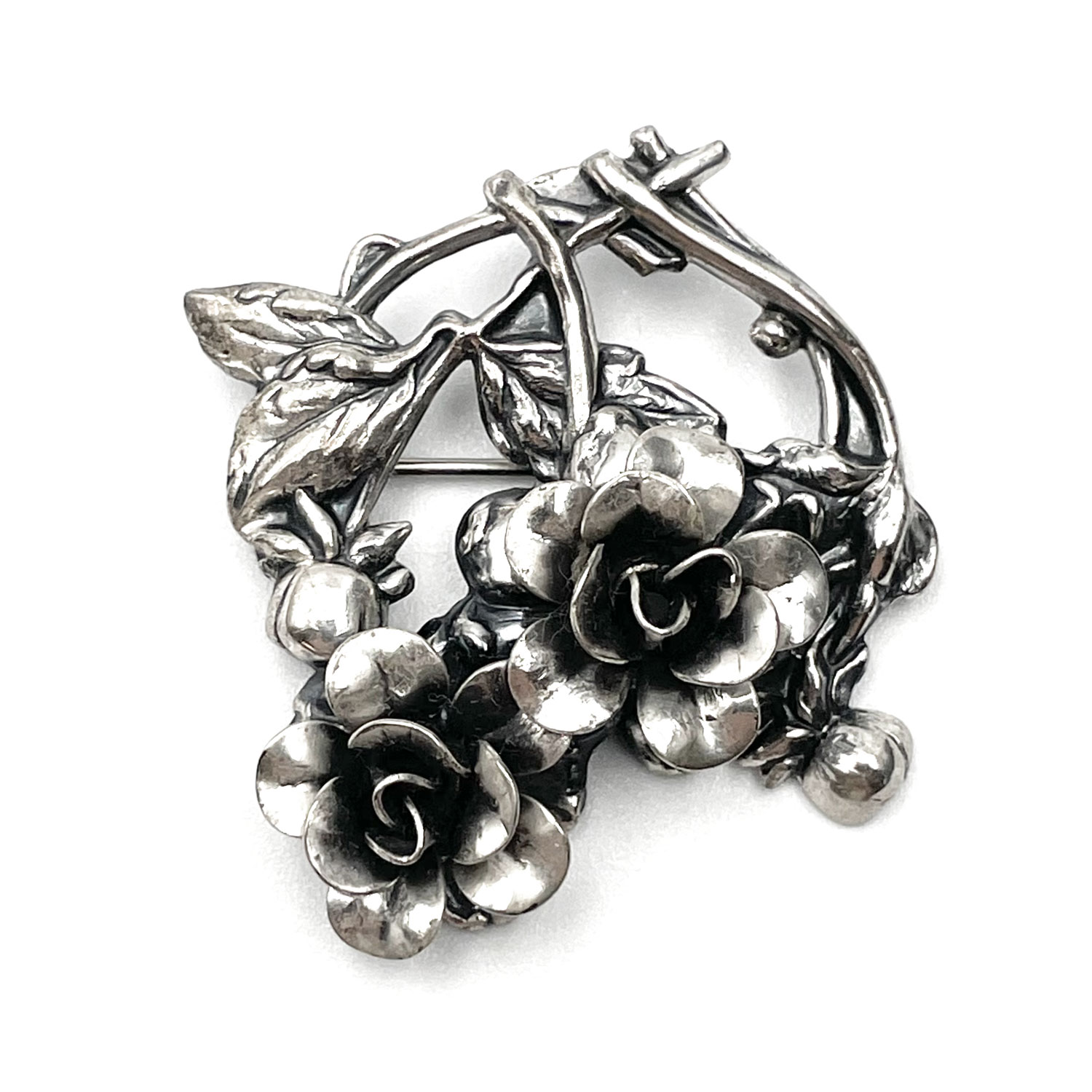 Sterling Rose Brooch