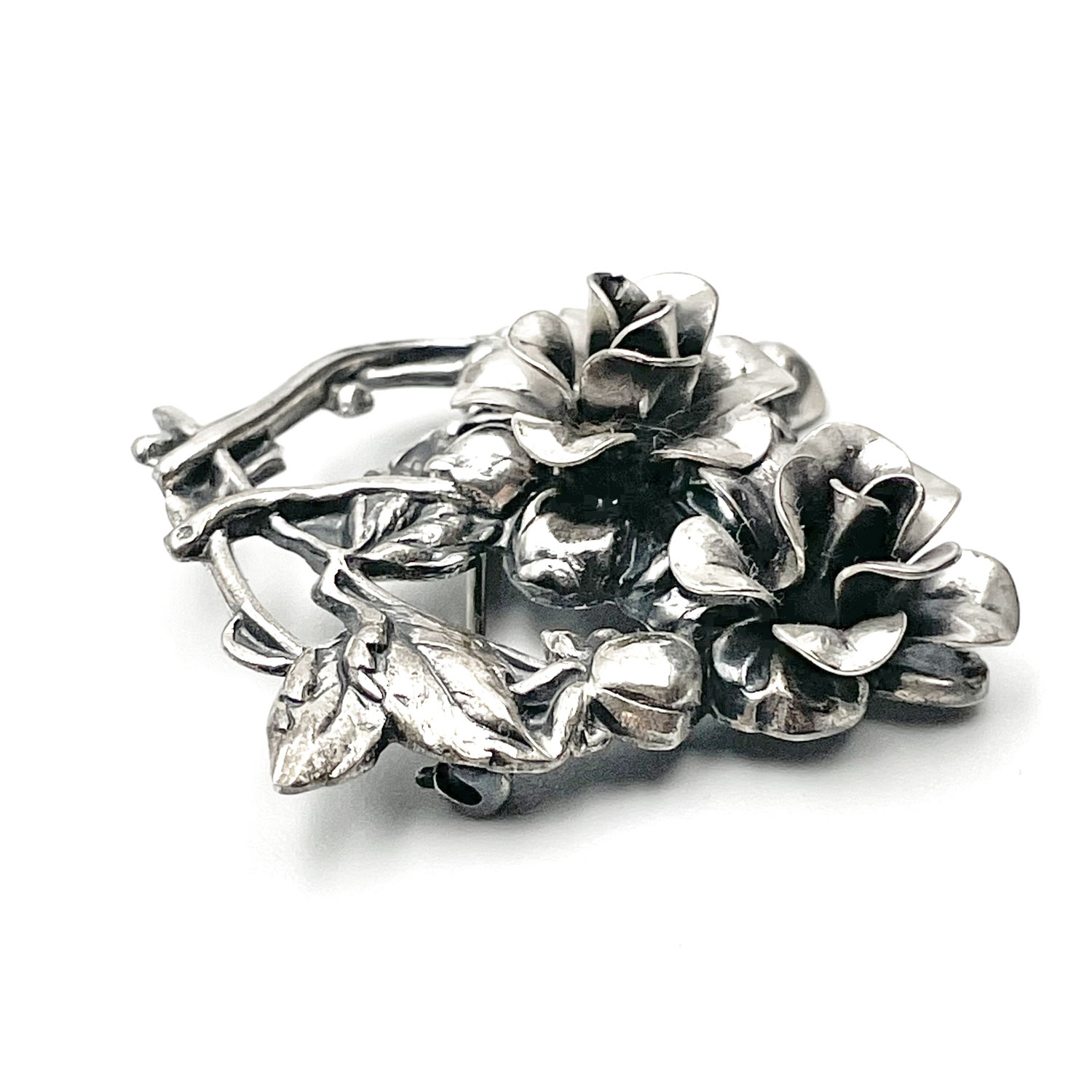 Sterling Rose Brooch