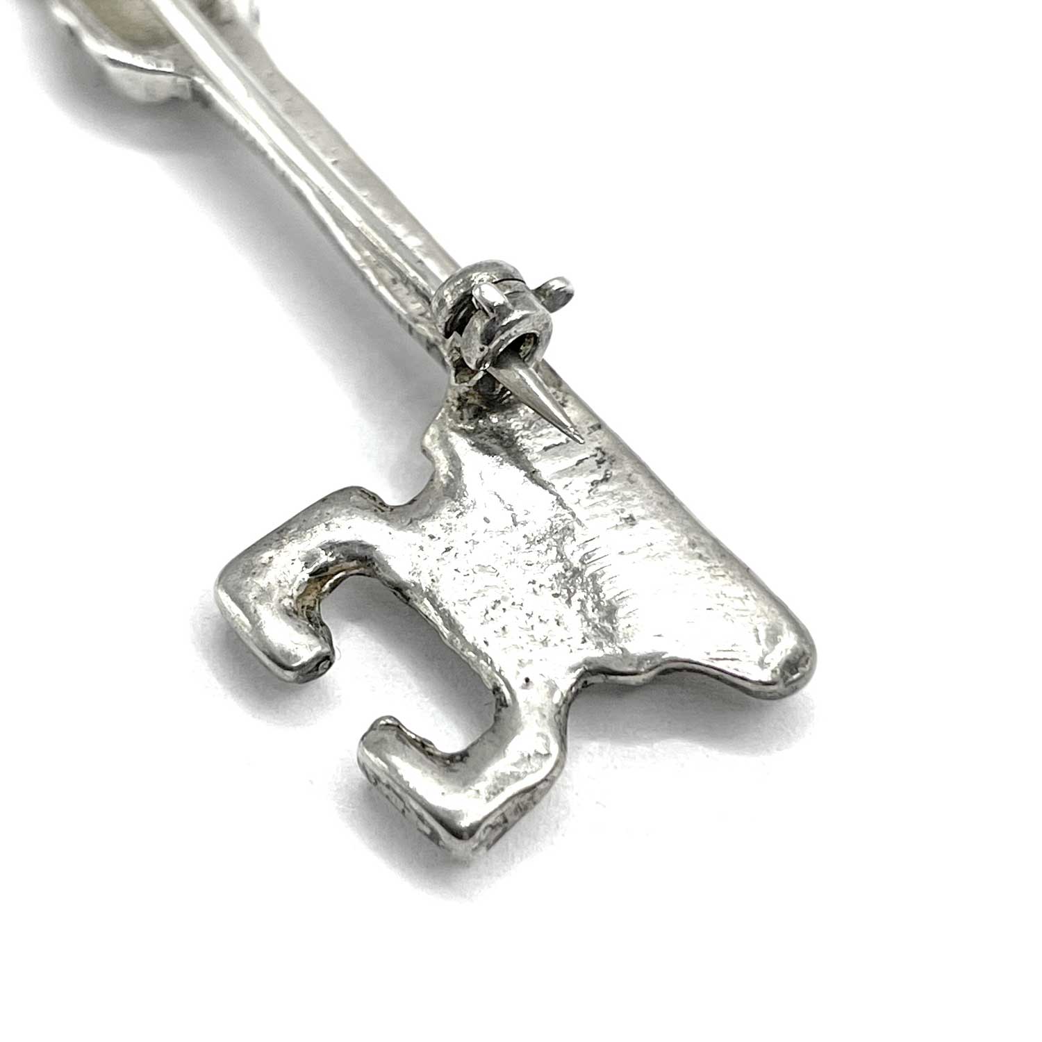 Sterling silver skeleton key pin