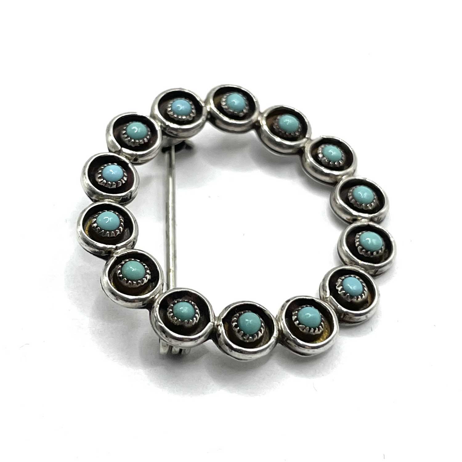 Sterling and Turquoise Cicle Pin