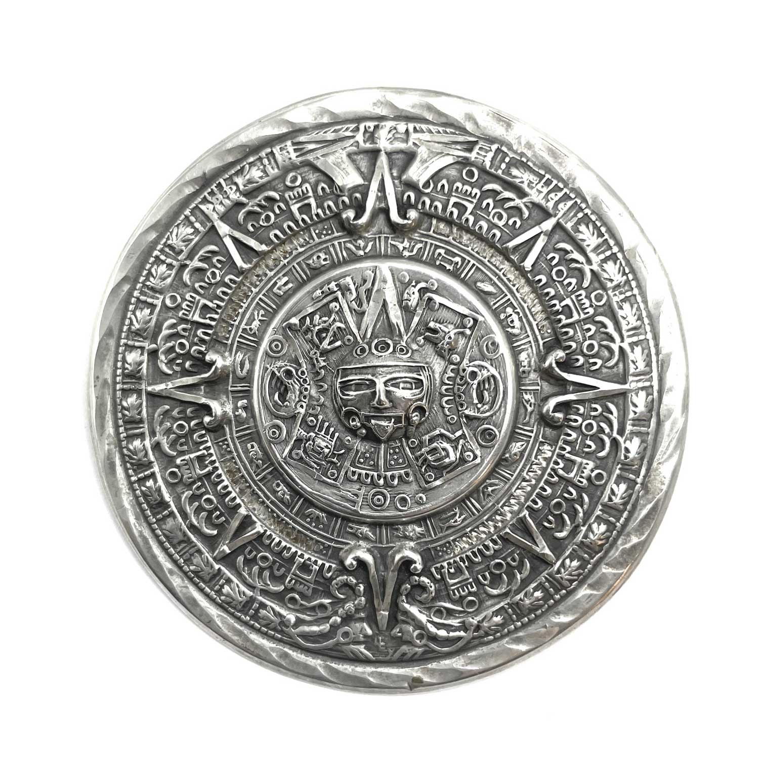Mexican Aztec Calendar Brooch