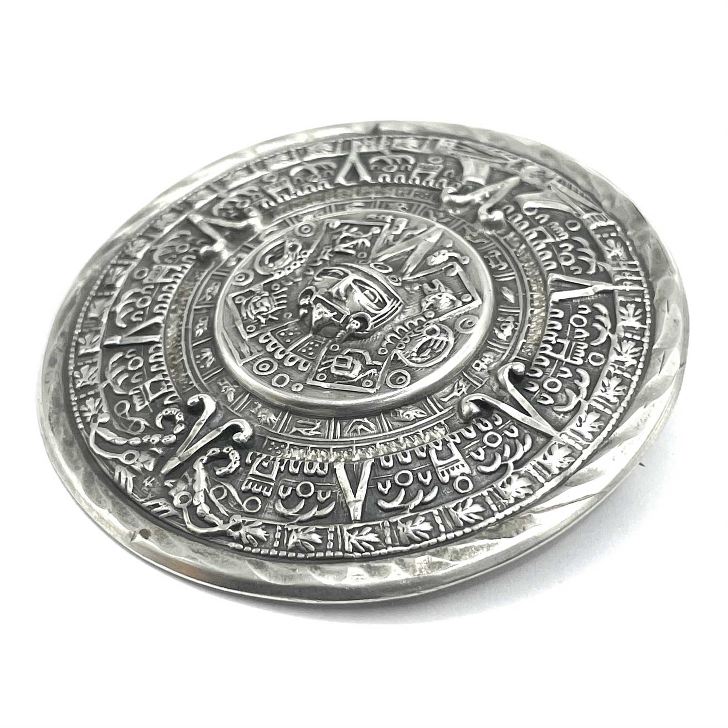 Mexican Aztec Calendar Brooch