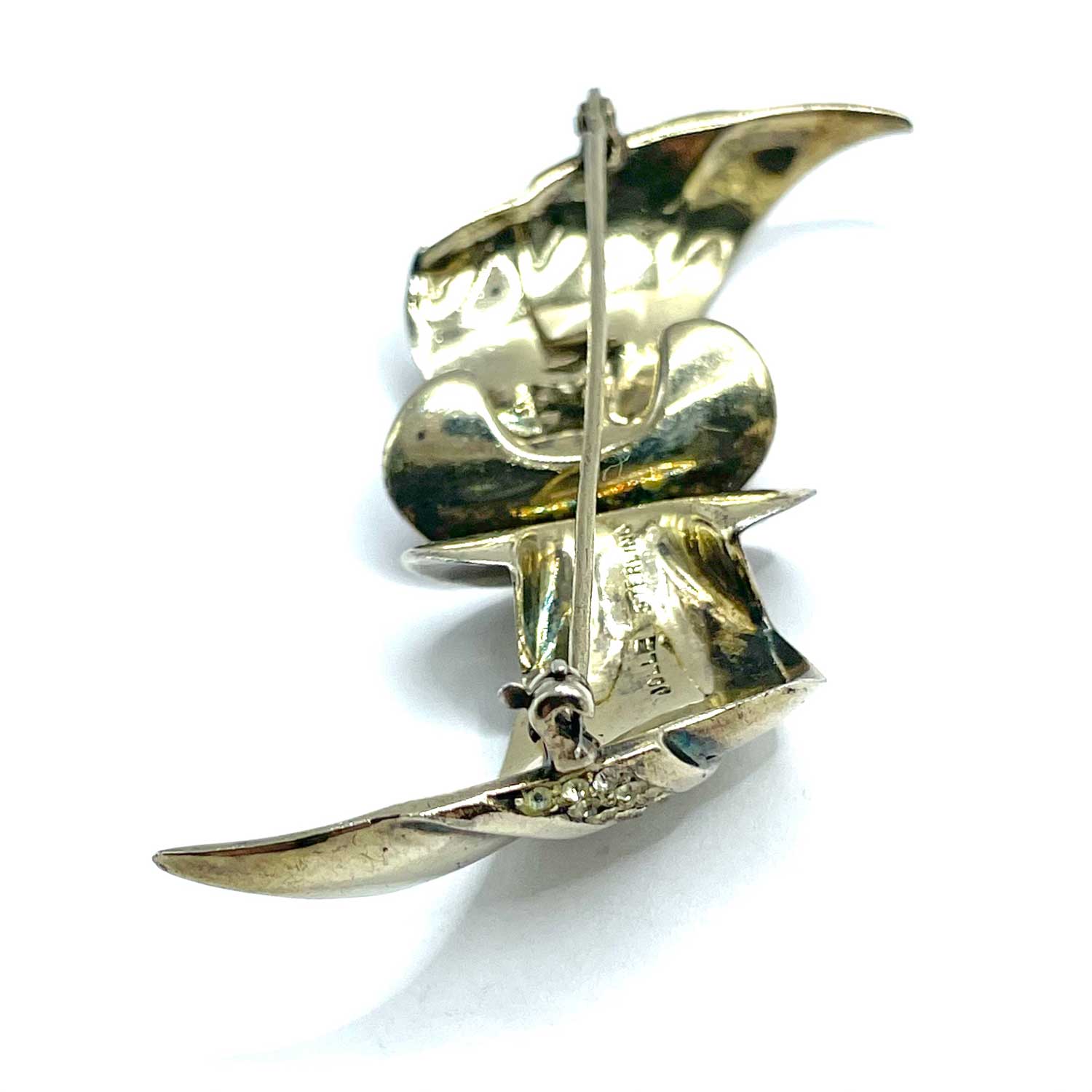 1940s sterling silver ribbon brooch by Jolle