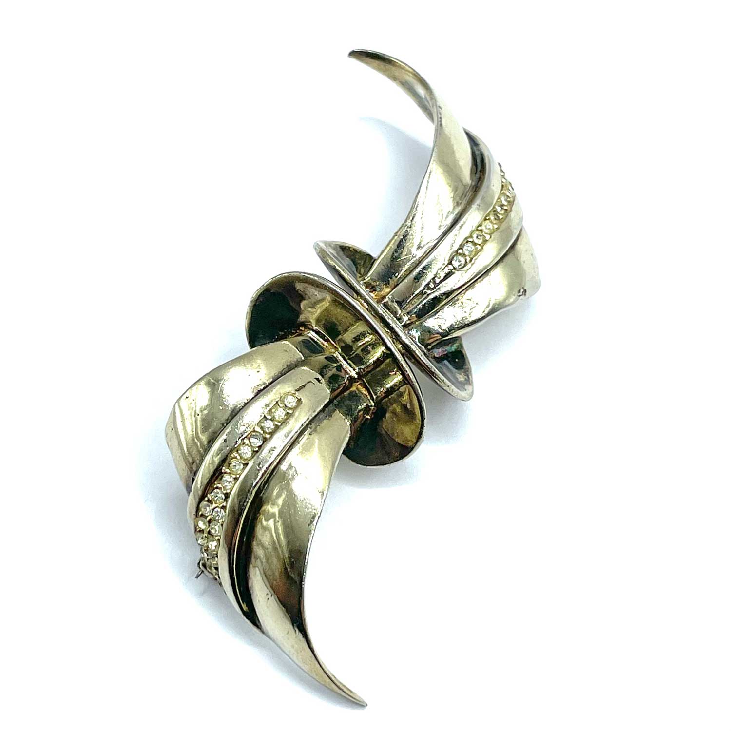 1940s sterling silver ribbon brooch by Jolle