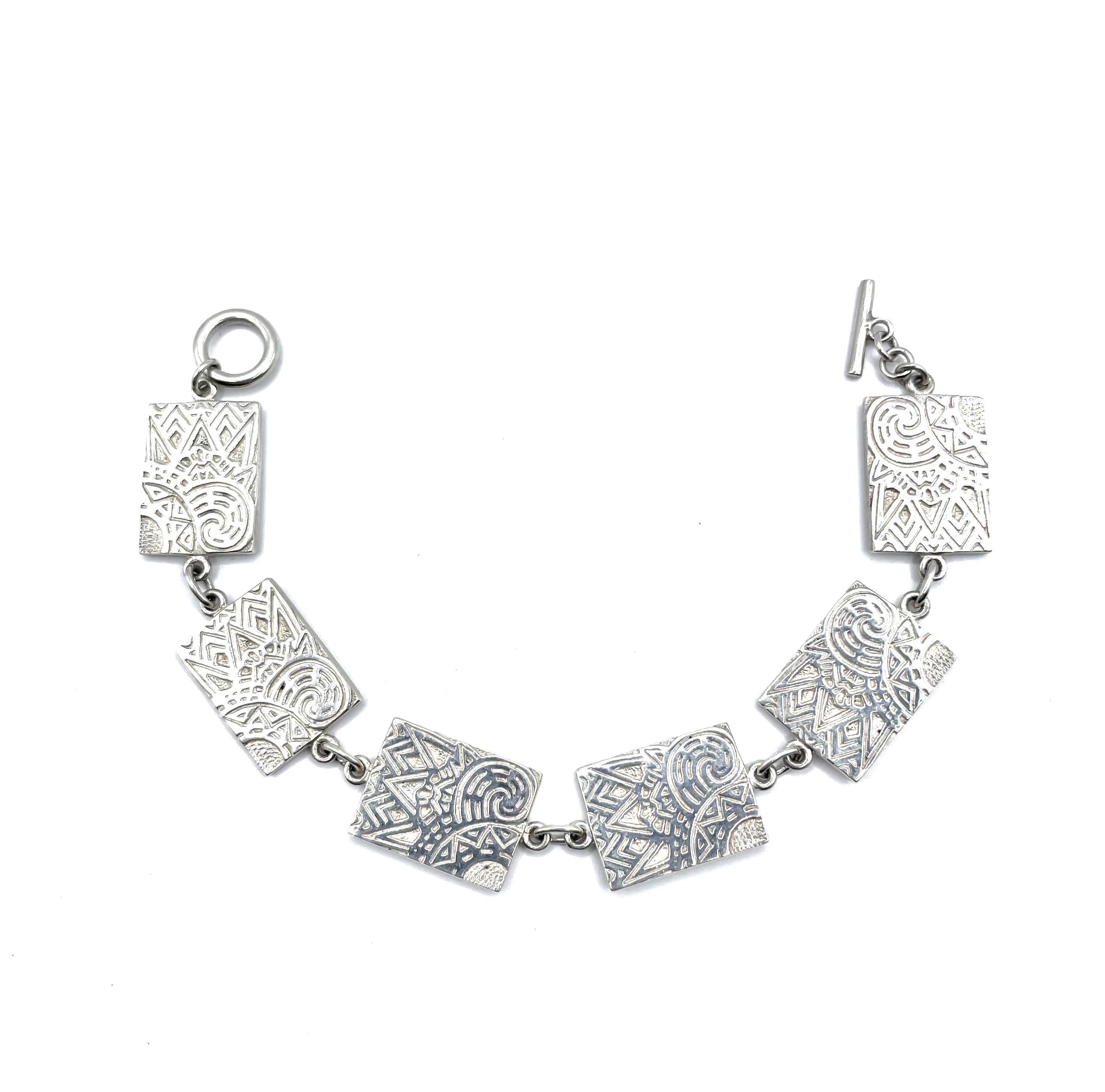 Sterling silver art deco bracelet set