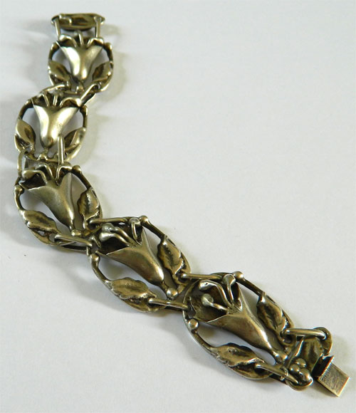 Sterling silver lily bracelet