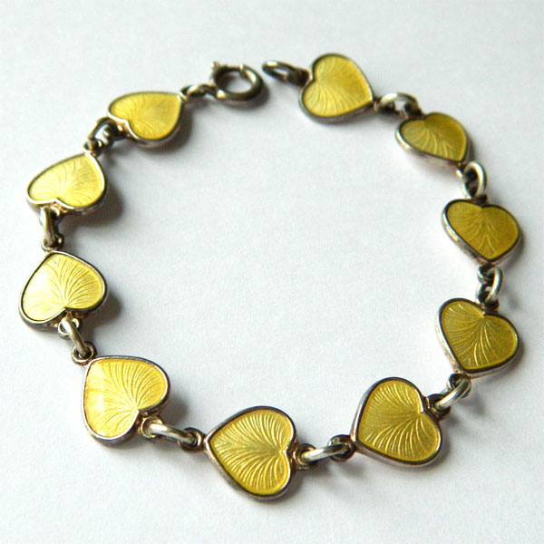 Danish enameled silver bracelet