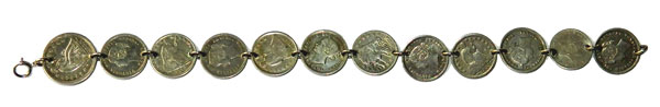 Dime coin silver bracelet
