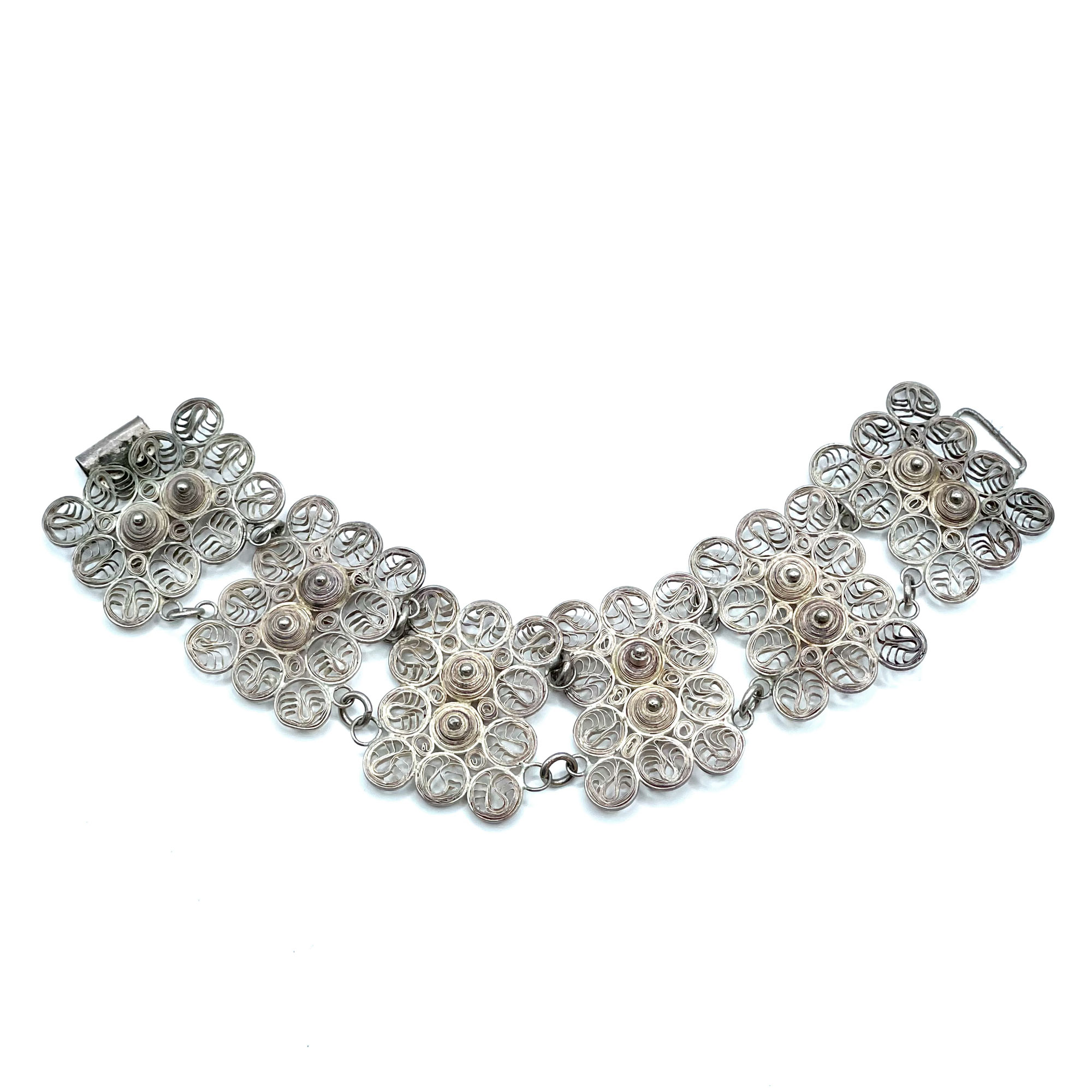 silver wire filigree bracelet