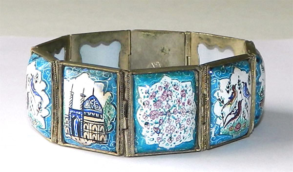 Danish enameled silver bracelet