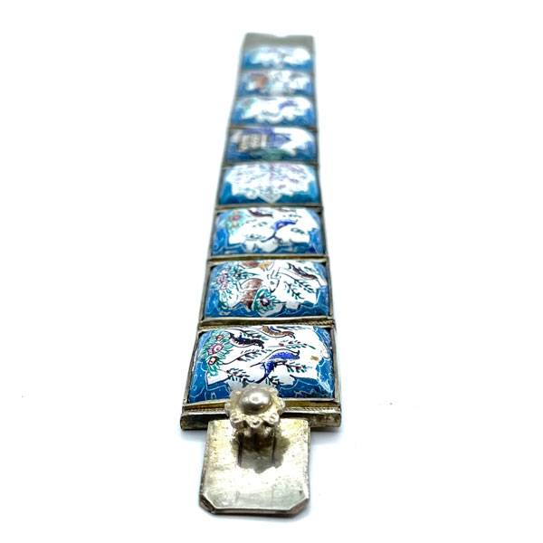 Danish enameled silver bracelet