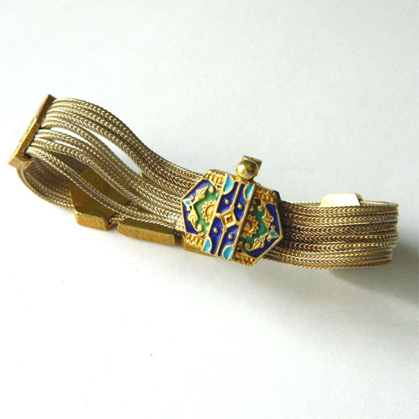 Enameled Danish silver bracelet