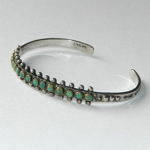 Navajo silver turquoise cuff bracelet