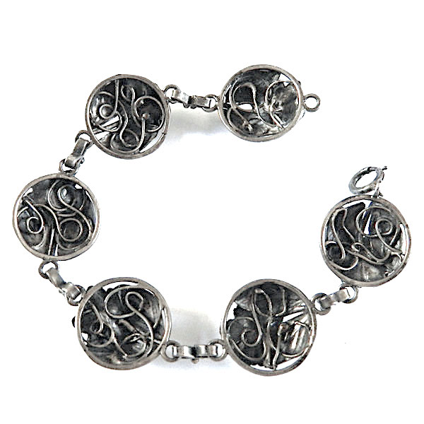 Sterling silver floral bracelet