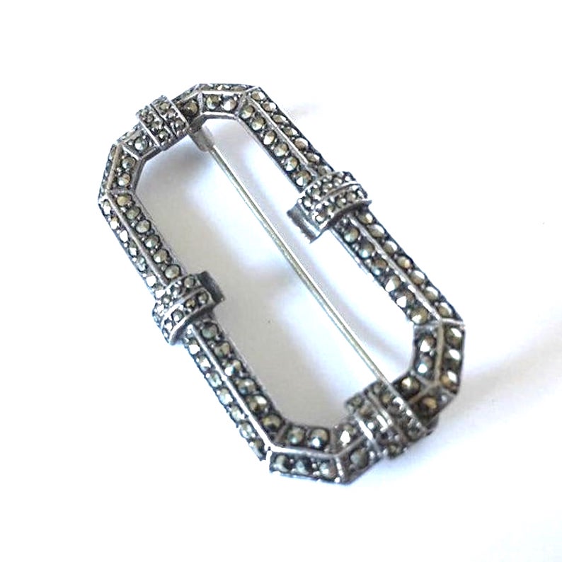 Art Deco marcasite brooch