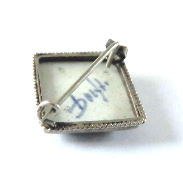 Sterling silver Delft brooch