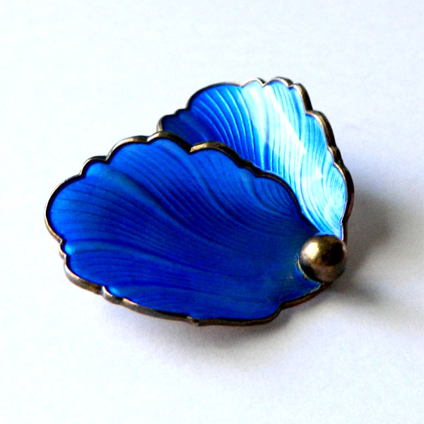 Hans Myhre enameled sterling silver brooch