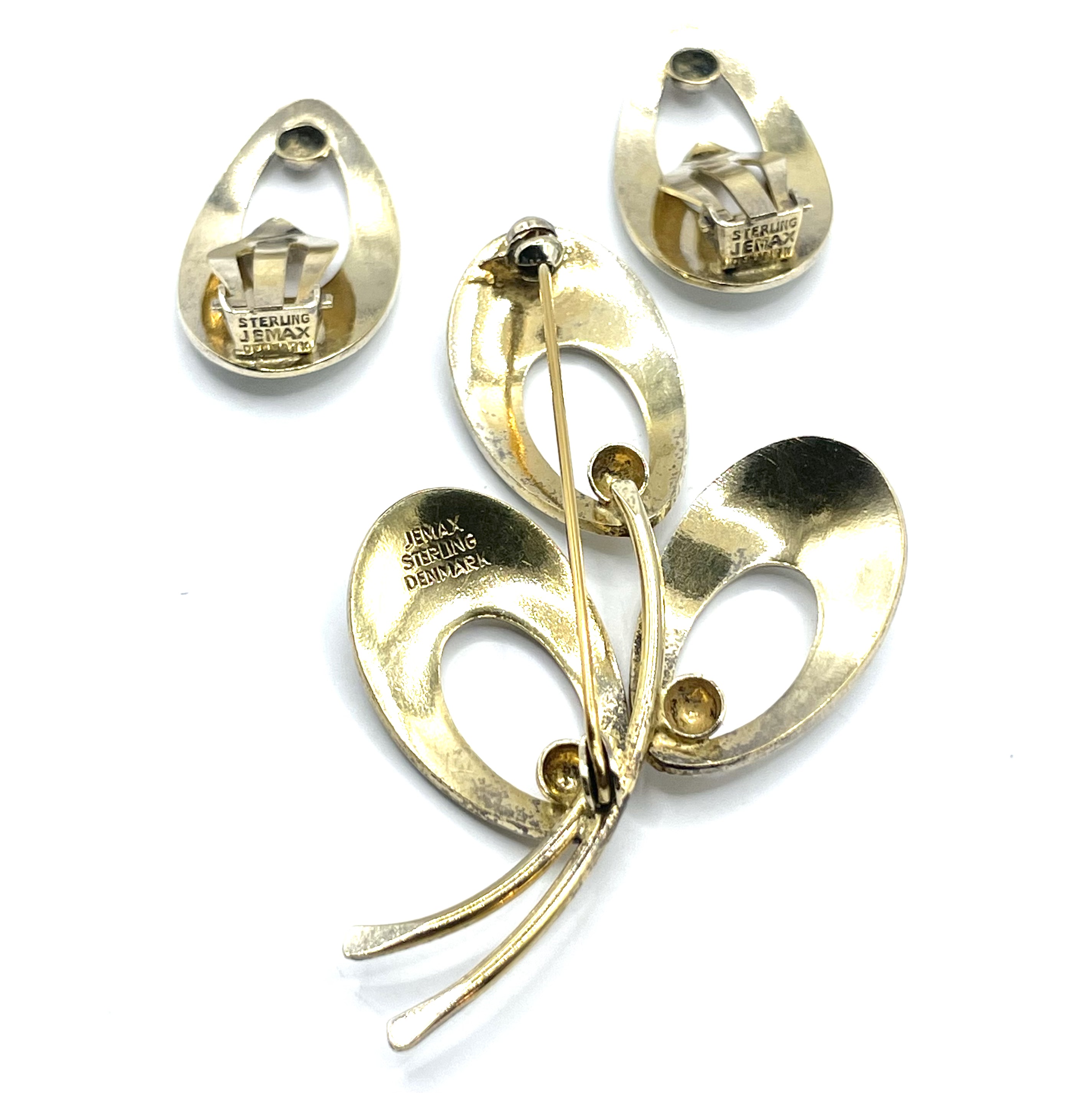 Danish modern guilluche brooch