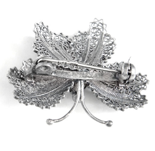 Silver butterfly brooch