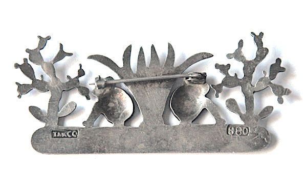 Mexican silver brooch