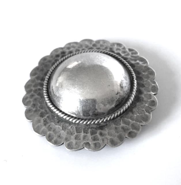 Sterling silver sun brooch