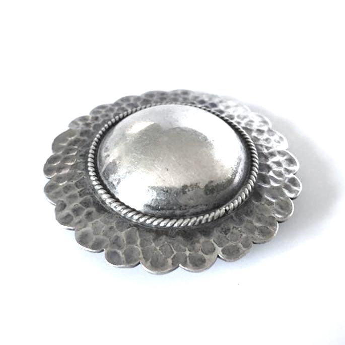 Sterling silver sun brooch