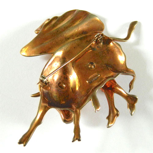 1940's sterling bullfighter brooch